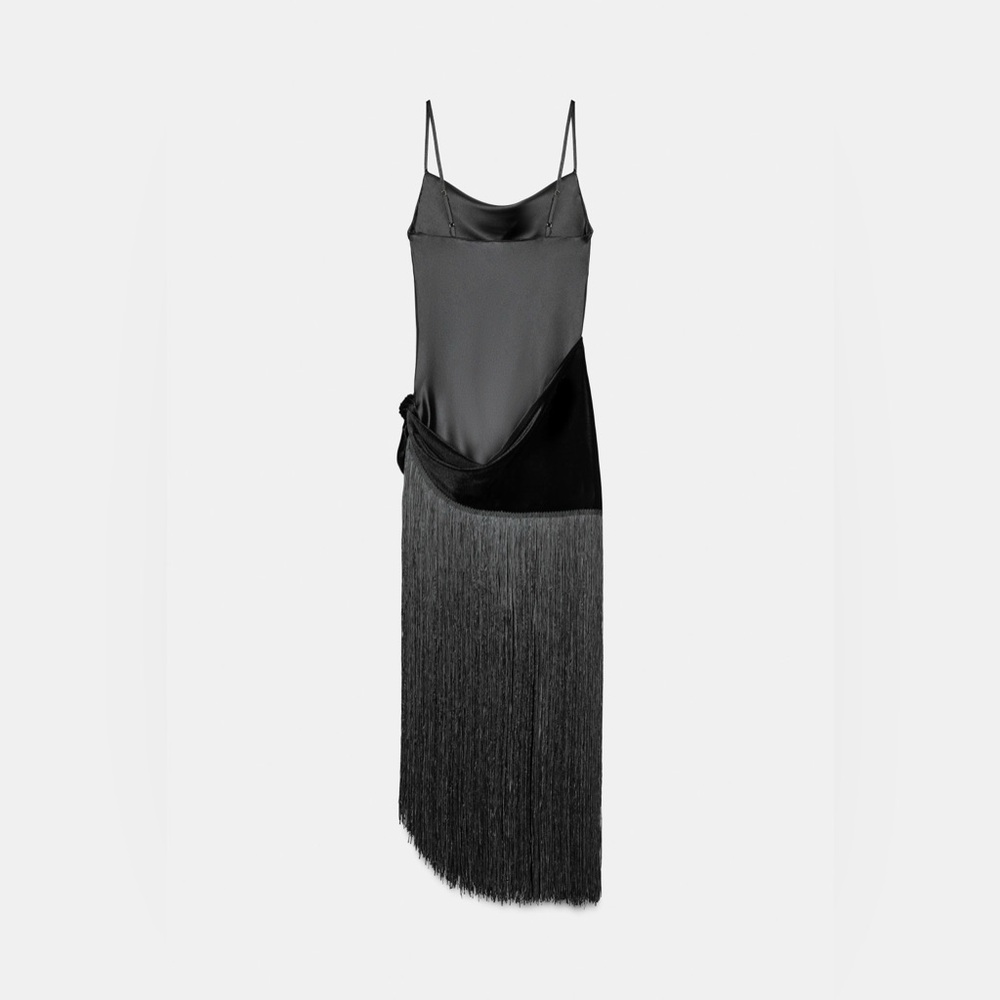 ✨LAST ZARA COMBINATION FRINGE LONG DRESS - Picture 14 of 17